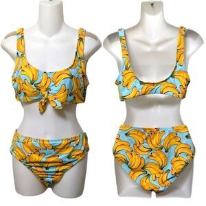 HOT COALS Gone Bananas Bralette Bikini Set L